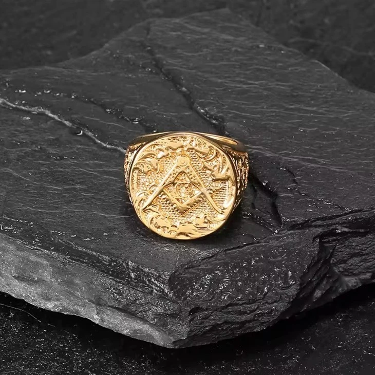 Gold Plated Ring Jewelry For Men Stainless Steel Rings