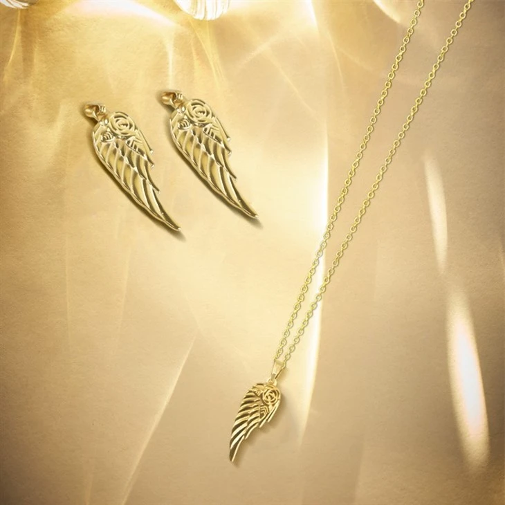 Textured Angel Wing Pendant Necklace best Textured Angel Wing Pendant Necklace best