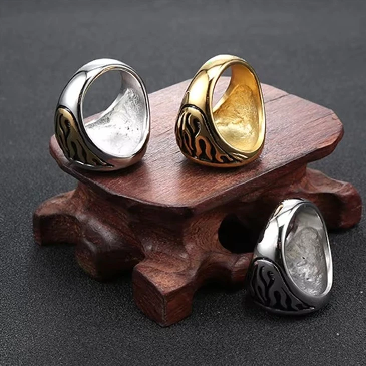 Punk Style Stainless Steel Jewelry Men Pure Silver Star Signet Rings Punk Style Stainless Steel Jewelry Men Pure Silver Star Signet Rings