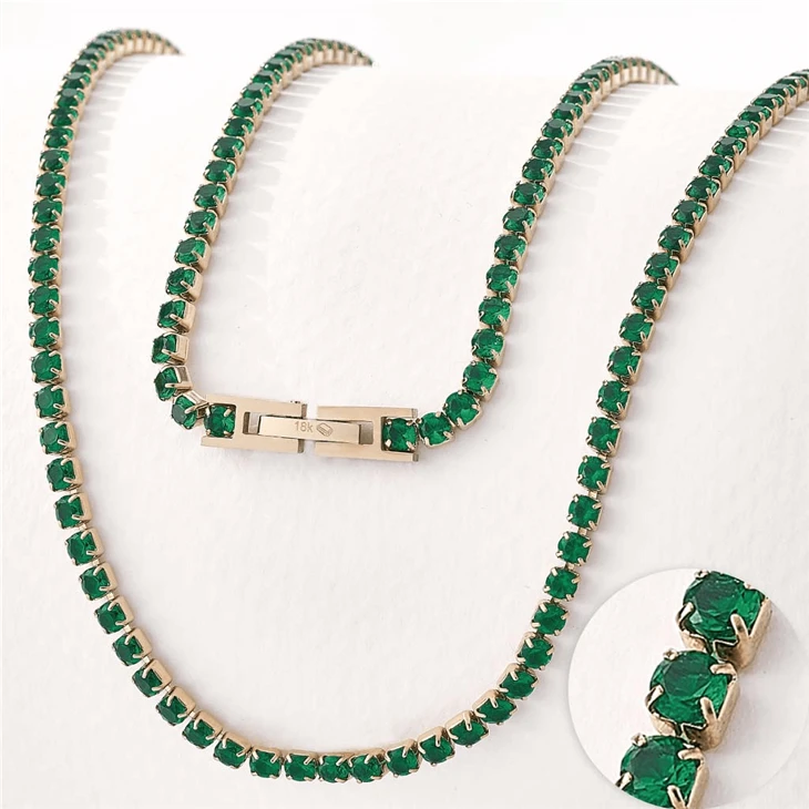 Round Cut Tennis Chain Necklace suppliers