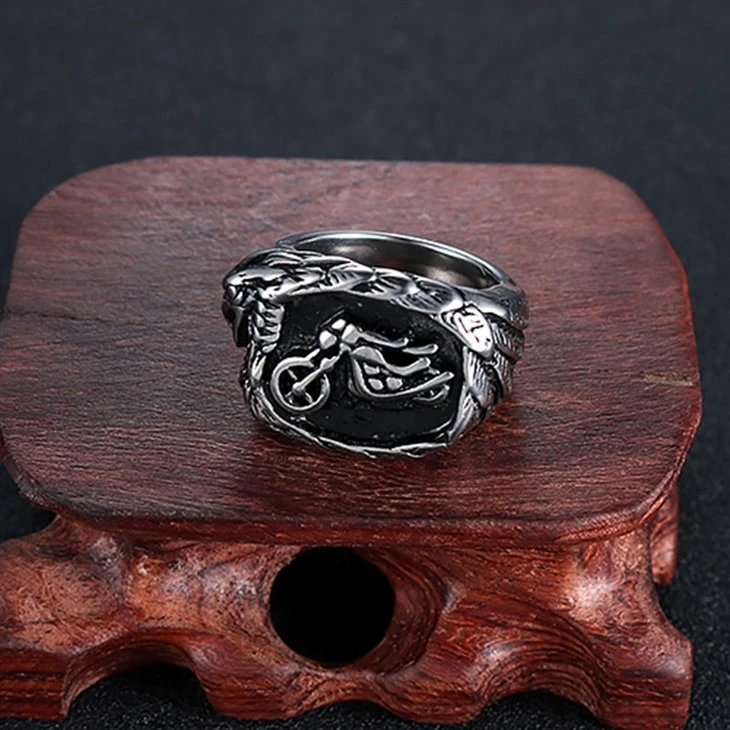 Flaming Motorcycle Rider Skull Ring price Flaming Motorcycle Rider Skull Ring price